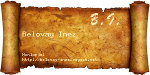Belovay Inez névjegykártya